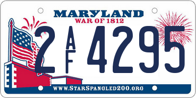 MD license plate 2AF4295