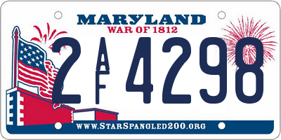 MD license plate 2AF4298