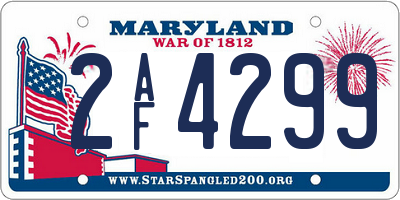 MD license plate 2AF4299