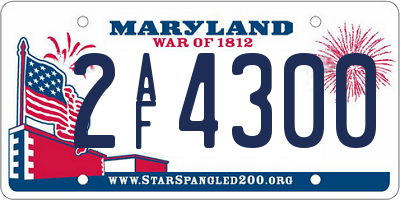 MD license plate 2AF4300