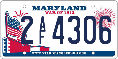 MD license plate 2AF4306