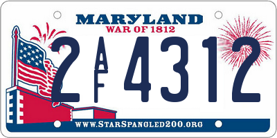 MD license plate 2AF4312