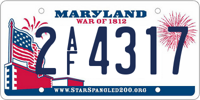 MD license plate 2AF4317