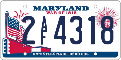 MD license plate 2AF4318
