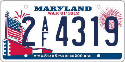 MD license plate 2AF4319