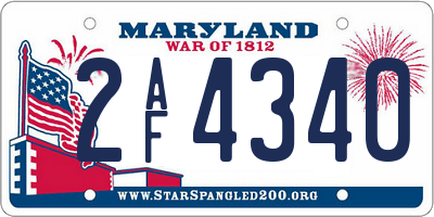 MD license plate 2AF4340