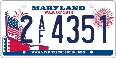MD license plate 2AF4351