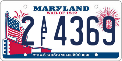 MD license plate 2AF4369