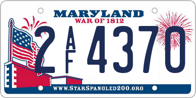 MD license plate 2AF4370