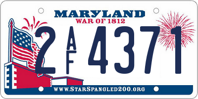 MD license plate 2AF4371