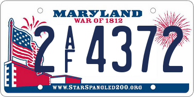 MD license plate 2AF4372