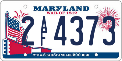 MD license plate 2AF4373