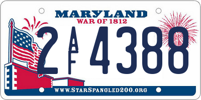 MD license plate 2AF4388