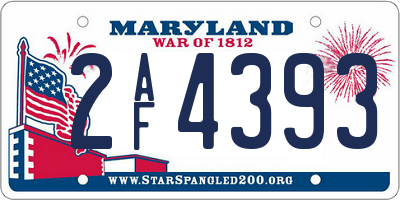 MD license plate 2AF4393