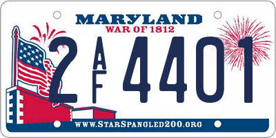 MD license plate 2AF4401