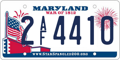 MD license plate 2AF4410