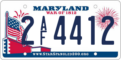 MD license plate 2AF4412