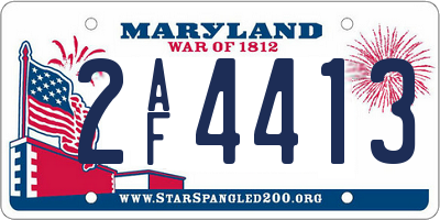 MD license plate 2AF4413