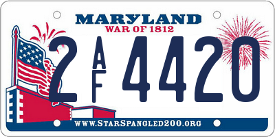 MD license plate 2AF4420