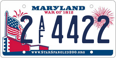 MD license plate 2AF4422