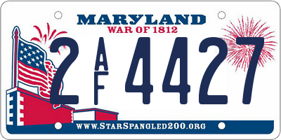 MD license plate 2AF4427