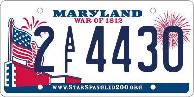 MD license plate 2AF4430