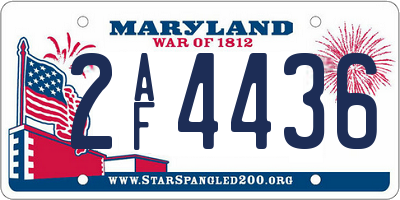 MD license plate 2AF4436