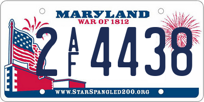 MD license plate 2AF4438