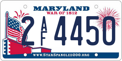 MD license plate 2AF4450