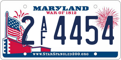 MD license plate 2AF4454