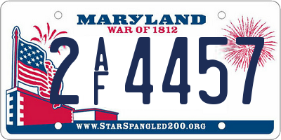 MD license plate 2AF4457
