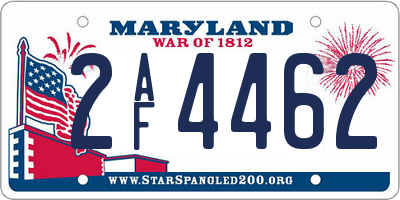 MD license plate 2AF4462