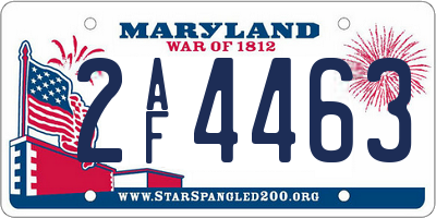 MD license plate 2AF4463