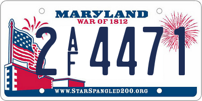 MD license plate 2AF4471