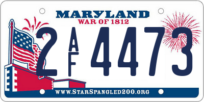MD license plate 2AF4473