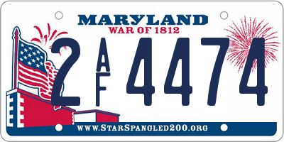 MD license plate 2AF4474