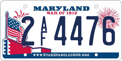 MD license plate 2AF4476
