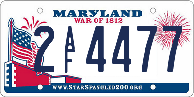 MD license plate 2AF4477
