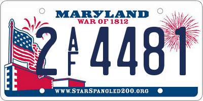 MD license plate 2AF4481