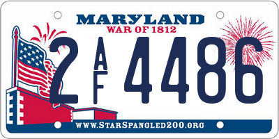 MD license plate 2AF4486