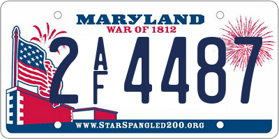 MD license plate 2AF4487