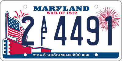 MD license plate 2AF4491