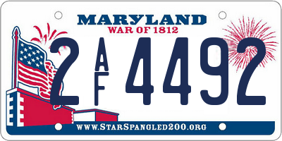MD license plate 2AF4492