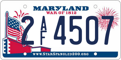 MD license plate 2AF4507