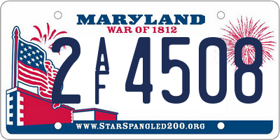 MD license plate 2AF4508