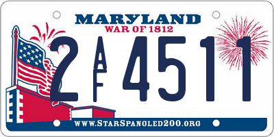 MD license plate 2AF4511