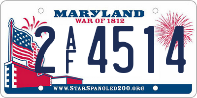 MD license plate 2AF4514