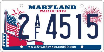 MD license plate 2AF4515