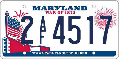 MD license plate 2AF4517