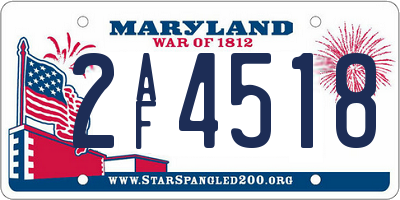 MD license plate 2AF4518